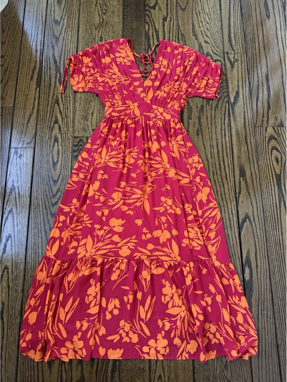 Tahari Women's Floral Print Dress, Size 2, Red / Orange
